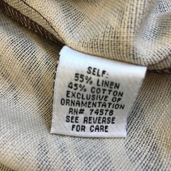 Caché Linen & Cotton Gold Metallic Zebra Print Belted Blazer Size Small - Picture 6 of 8